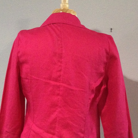 Chico's Hot Pink Cutout Linen Open Front Jacket Size 0/S/4 - Picture 10 of 16